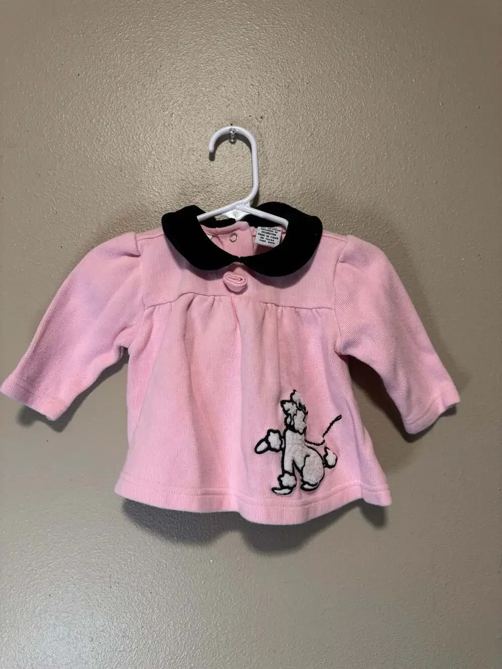Vintage Okie Dokie Poodle Outfit 6/9M Pink Black